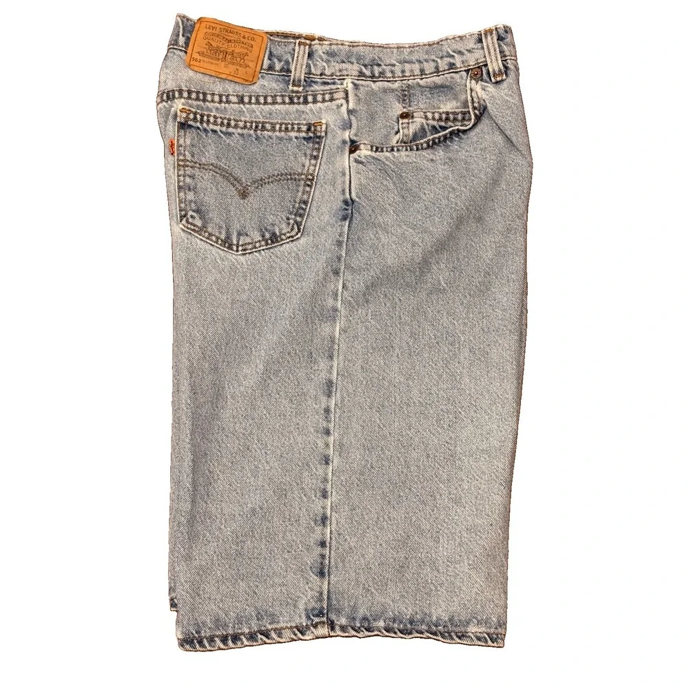 Levi's Vintage 562 Blue Loose Fit Student 30 Denim Shorts Orange Tab USA